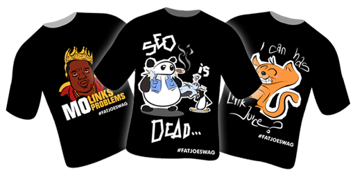 Three black t - shirts with cartoon characters on them available at SMX East NYC on Oct. 24-25 where you can win $1000 cash.