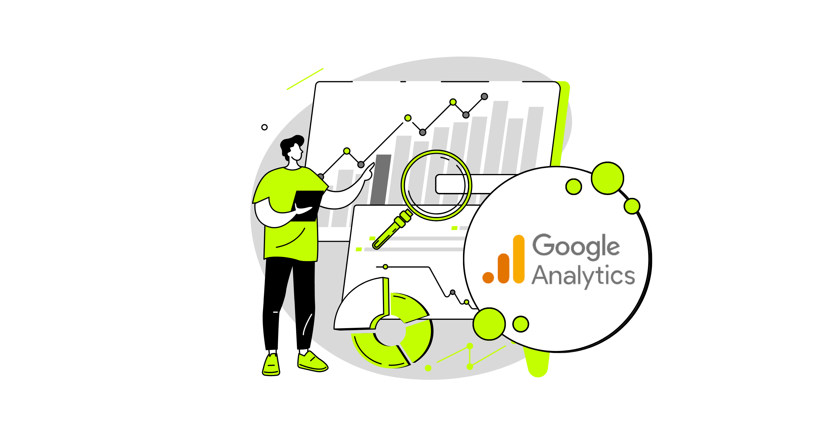 A logo featuring the Google Analytics man.